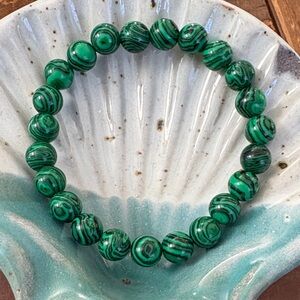 Green Malachite Stone Beaded Bracelet